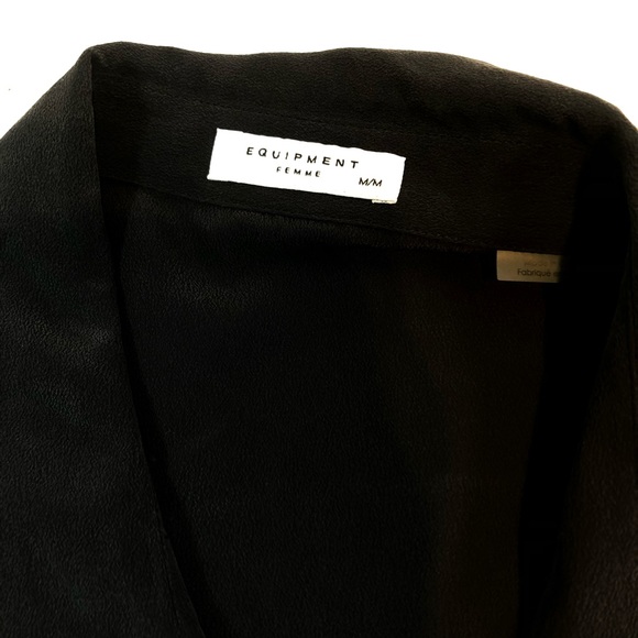 Equipment Women cut out shoulders long sleeves button down shirt 100% silk sz M - Picture 7 of 7